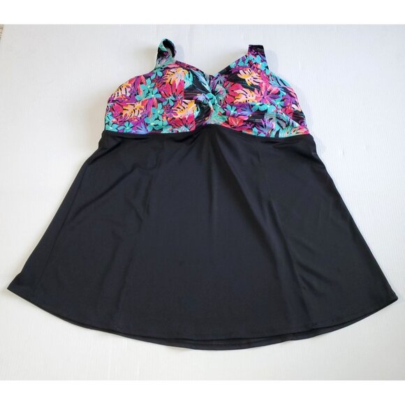 Swimsuits for all Womens One Piece Print Bodice Swimdress Plus Size 28 1351 - Picture 6 of 11